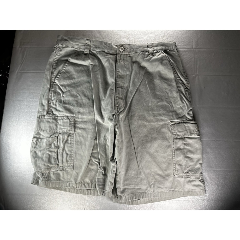 Wrangler Cargo Shorts Men's 40 Tan Khaki Relaxed Fit Y2K Baggy Utility Shorts